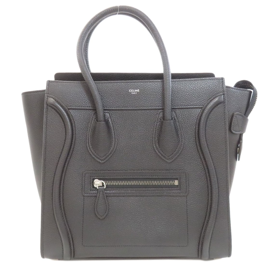 Calf Micro Handbag Luggage Celine: Calf Micro Handbag Luggage Celine Calf Micro Handbag Luggage Celine - A sleek and sophisticated black calf leather handbag with clean lines, perfect for everyday use. The exterior features a subtle