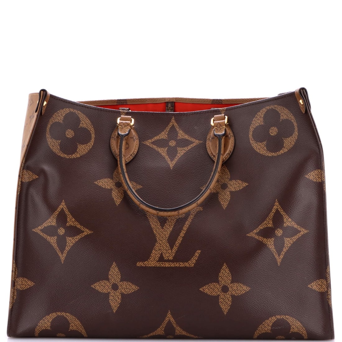 Louis Vuitton OnTheGo Tote Reverse Monogram Giant GM: Louis Vuitton OnTheGo Tote Reverse Monogram Giant GM The Louis Vuitton OnTheGo Tote Reverse Monogram Giant GM offers a stylish and spacious solution for everyday essentials. With its iconic reverse mo