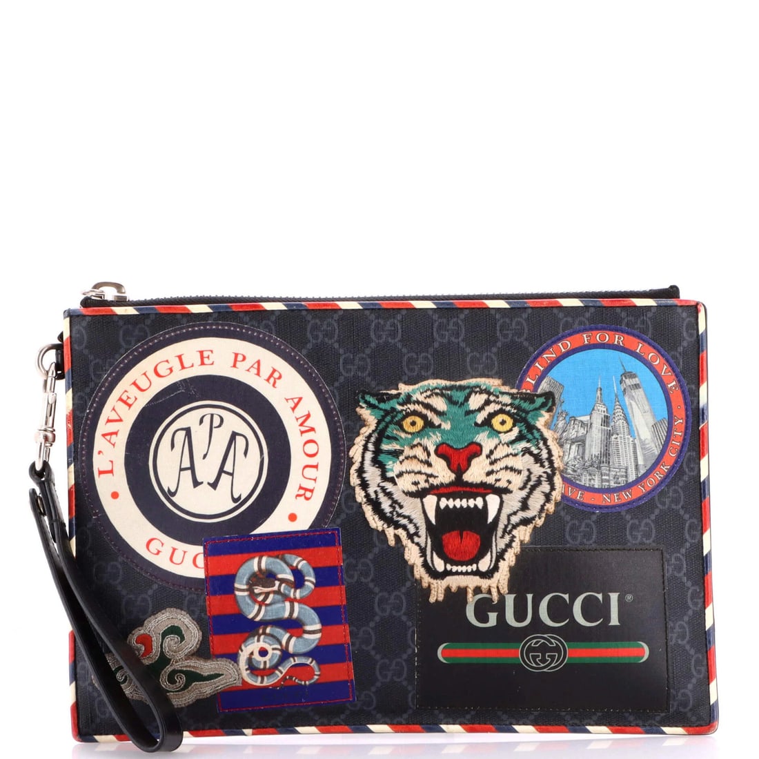 Gucci Night Coated Canvas GG Pouch Applique With (1 of 7)