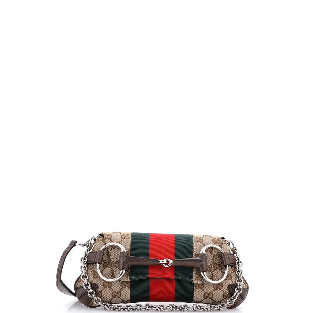 Gucci Horsebit chain clutch web NM small canvas GG (1 of 7)