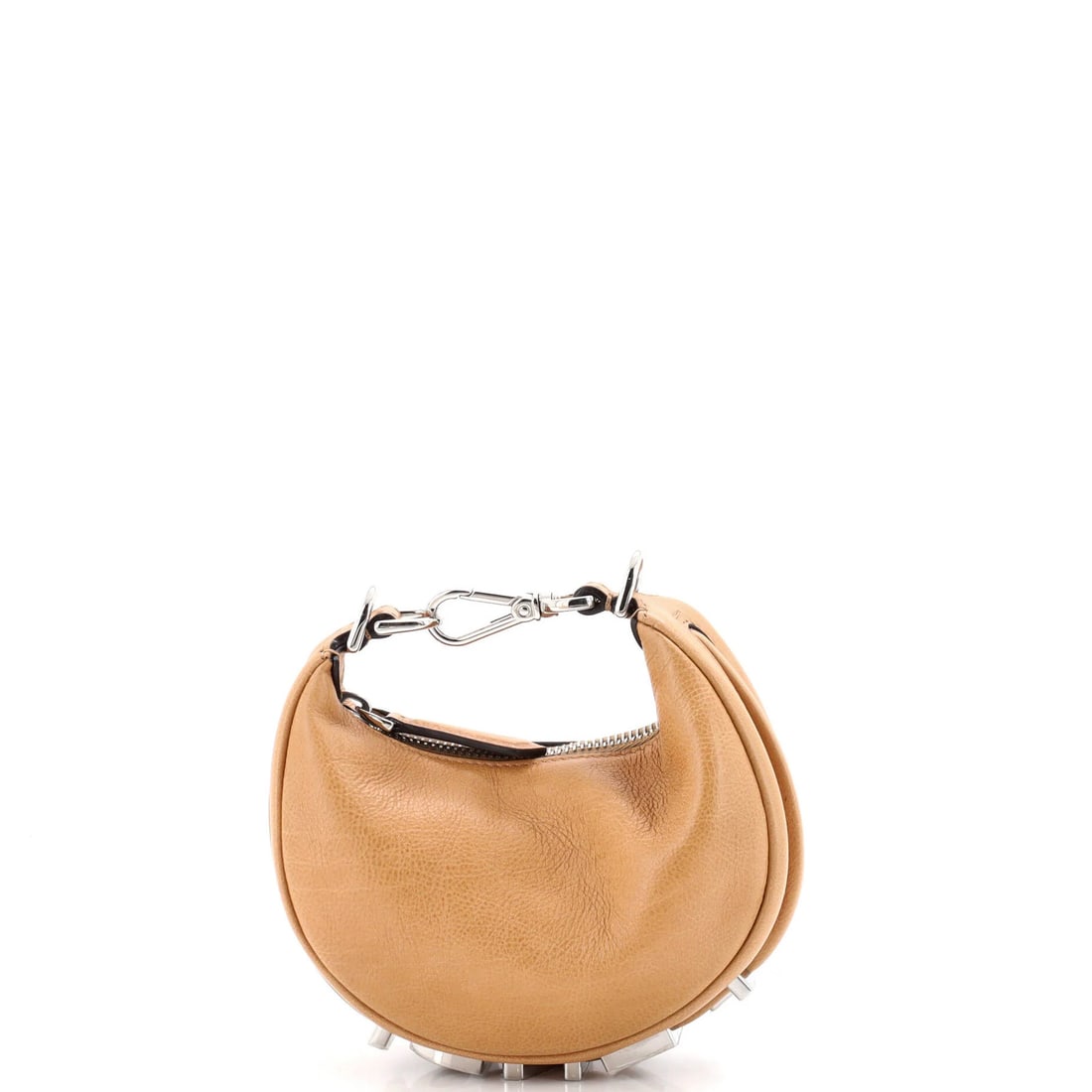 Nano Leather Fendi Fendigraphy Bag: Nano Leather Fendi Fendigraphy Bag Nano Leather Fendi Fendigraphy Bag - Neutral Exterior with Brown Interior, Silver Hardware. This Nano Leather Fendi Fendigraphy Bag boasts a neutral exterior with