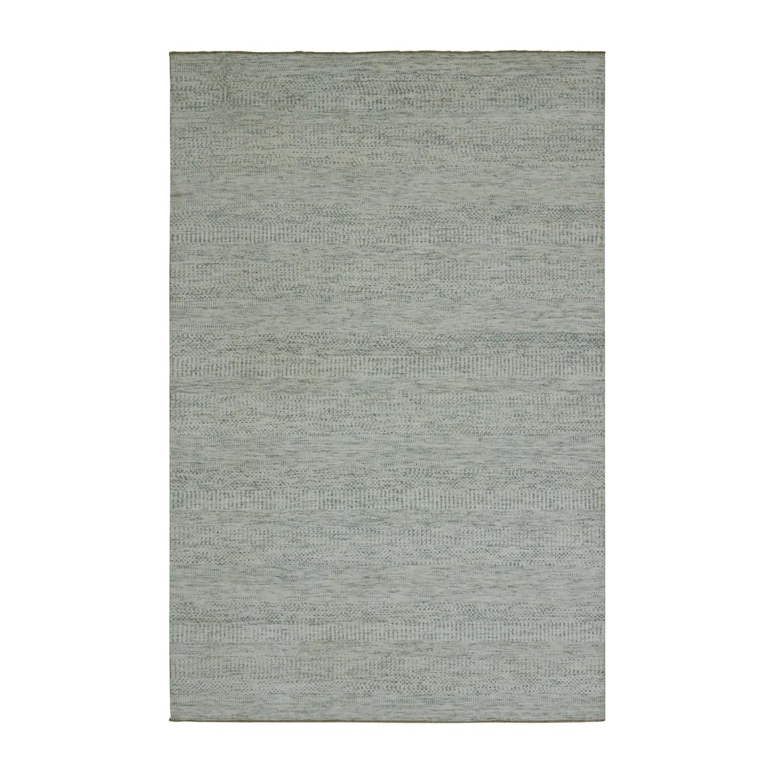 5'10"x9'1" Origami White Modern Grass Design Hand Knotted Oriental Rug (1 of 11)