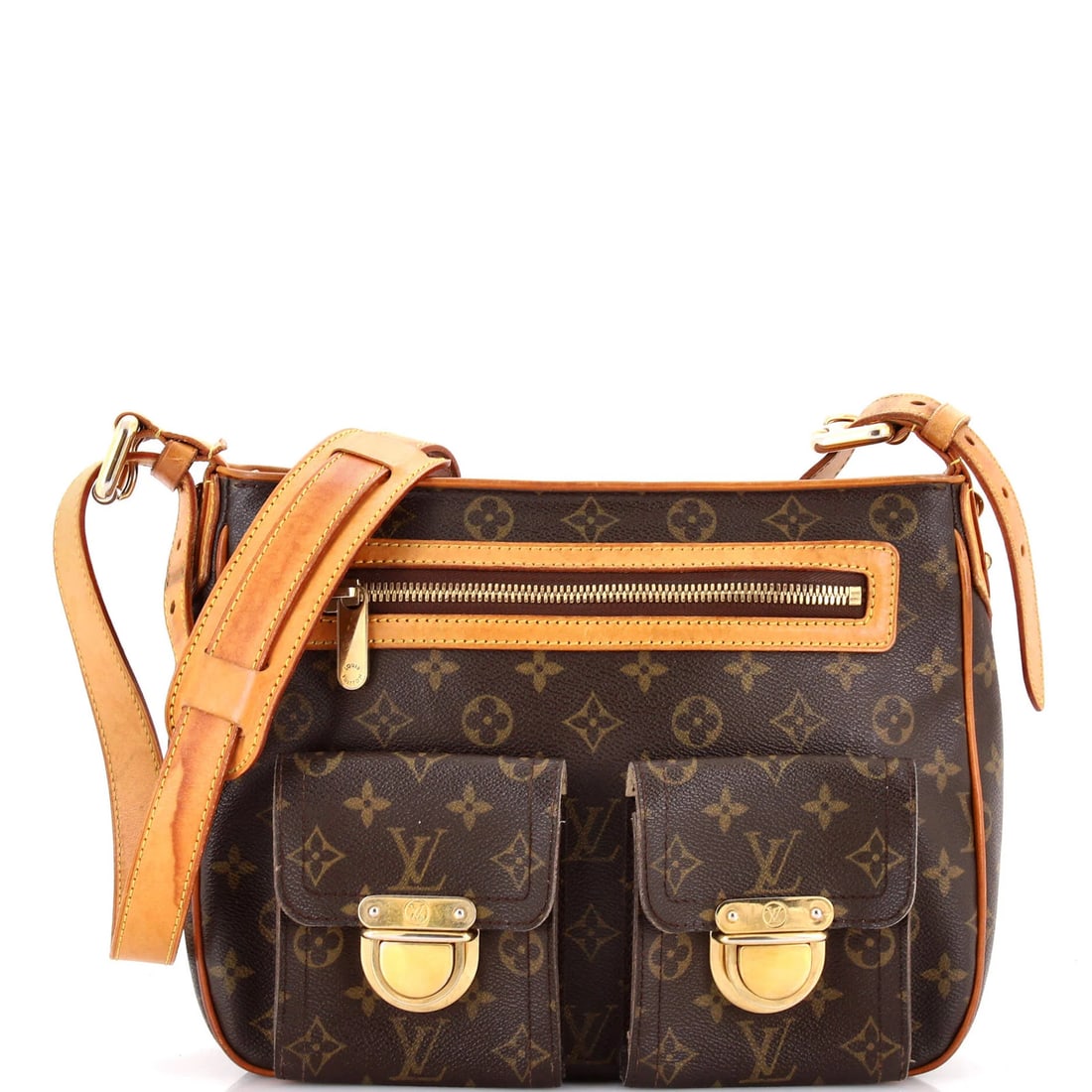 Monogram Canvas GM Louis Vuitton Handbag Hudson: Monogram Canvas GM Louis Vuitton Handbag Hudson Brown Monogram Canvas GM Louis Vuitton Handbag Hudson with Leather Exterior and Neutral Microfiber Interior. This classic shoulder bag features the