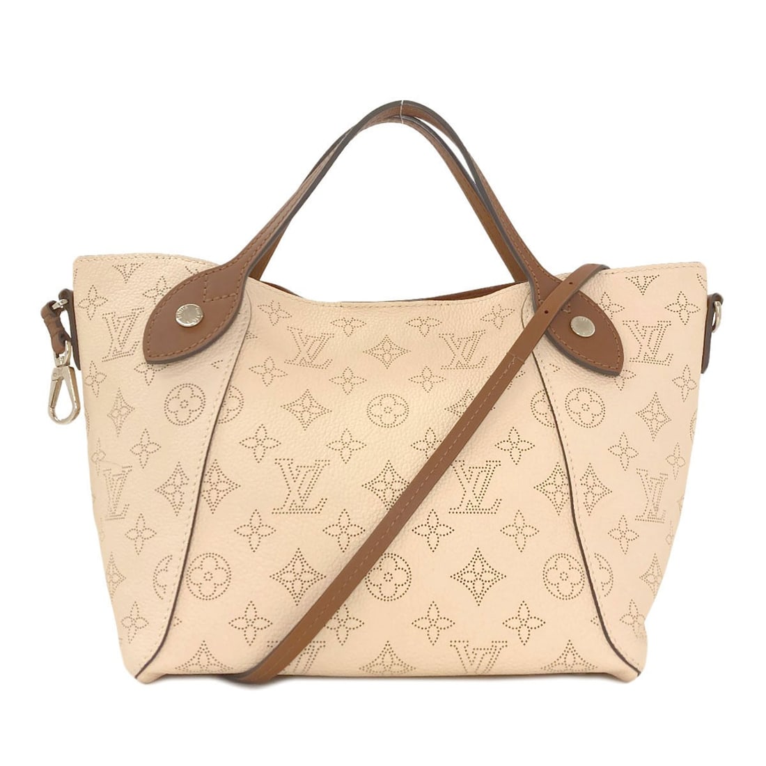 Louis Vuitton M51950 Hina Pm Handbag Mahinareza: Louis Vuitton M51950 Hina Pm Handbag Mahinareza Beige Mahinareza exterior adds an understated touch to this Louis Vuitton M51950 Hina Pm Handbag. The bag's signature style and elegant design make it