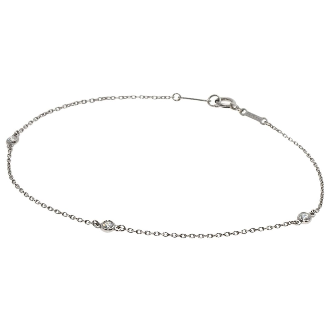 Tiffany&Co. By The Yard 3P Diamond Bracelet Platinum Pt950 Pt850: Tiffany&Co. By The Yard 3P Diamond Bracelet Platinum Pt950 Pt850 Platinum PT950 Tiffany&Co. By The Yard 3P Diamond Bracelet - A luxurious and elegant design featuring three diamonds set in platinum, s