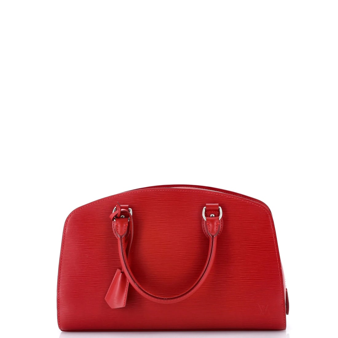 Louis Vuitton Pont Neuf NM Handbag Epi Leather PM: Louis Vuitton Pont Neuf NM Handbag Epi Leather PM Red Louis Vuitton Pont Neuf NM Handbag Epi Leather PM in great condition, featuring minor scuffs on the exterior and interior, with a classic top