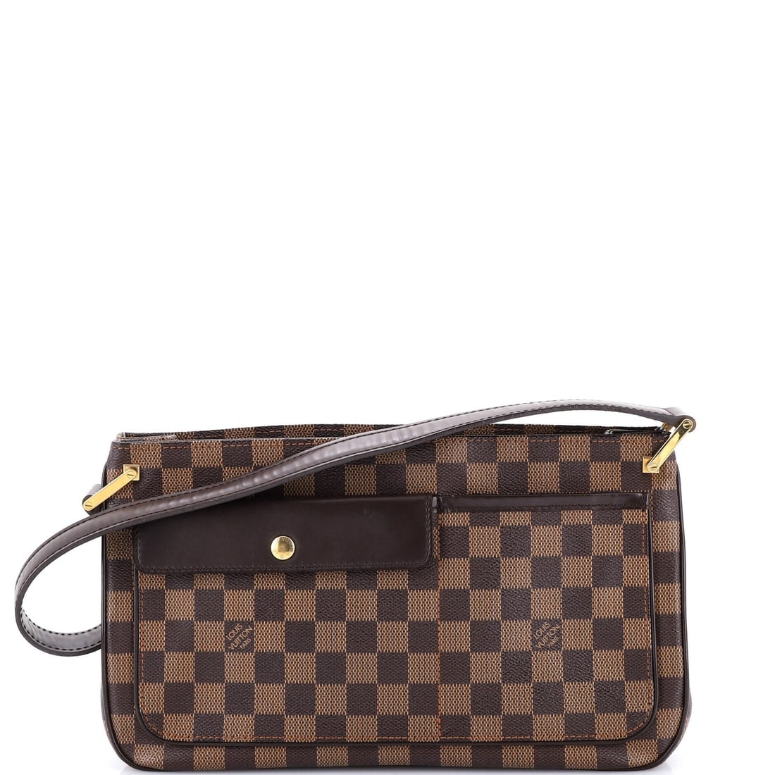 Damier bag from Louis Vuitton Aubagne: Damier bag from Louis Vuitton Aubagne Brown Damier canvas coated shoulder bag from Louis Vuitton Aubagne, featuring scuffs and minor edge wear on the exterior, and creases and minor scuffs on the