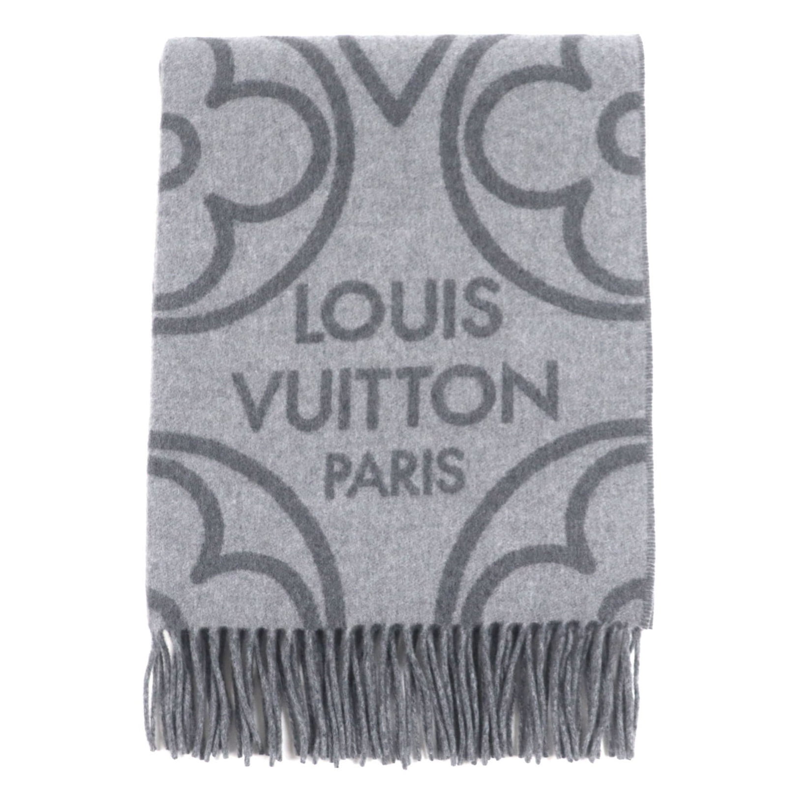 Cashmere 65% Wool Shawl Louis Vuitton: Cashmere 65% Wool Shawl Louis Vuitton Cashmere and wool blend shawl from Louis Vuitton, featuring a gray color and measuring 1.77m x 70.5cm in size, comes with its original box. This item bears a seri