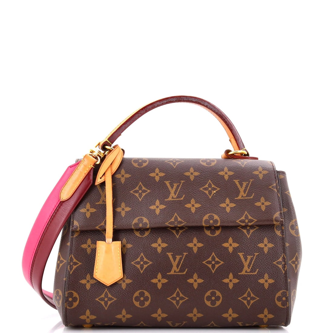 Louis Vuitton top handle bag monogram canvas: Louis Vuitton top handle bag monogram canvas Brown Louis Vuitton Cluny Top Handle Bag Monogram Canvas, featuring the iconic monogram pattern and top handle design. With its classic size and stylish