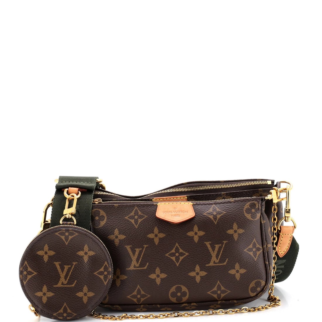 Canvas Monogram Pochette Multi Accessoires Louis Vuitton: Canvas Monogram Pochette Multi Accessoires Louis Vuitton Canvas Monogram Pochette Multi Accessoires Louis Vuitton in Brown, featuring the iconic monogram pattern and coated canvas exterior. This