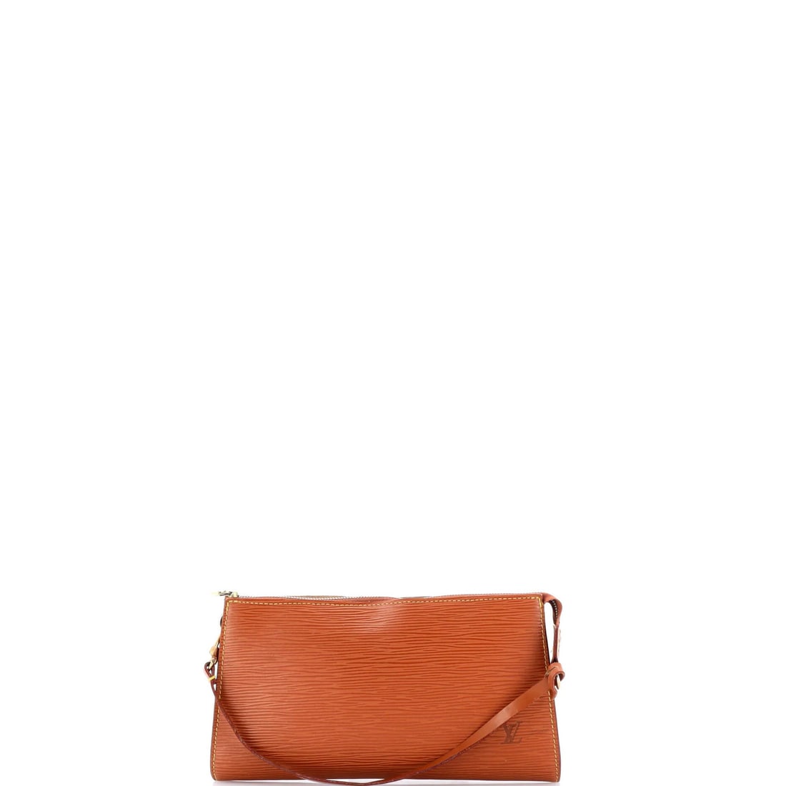 Leather Epi Accessoires Pochette Louis Vuitton: Leather Epi Accessoires Pochette Louis Vuitton Yellow Pochette Accessoires Epi Leather Louis Vuitton Clutch with Brown and Orange Interior Features, Gold Hardware, and Microfiber Interior. The item