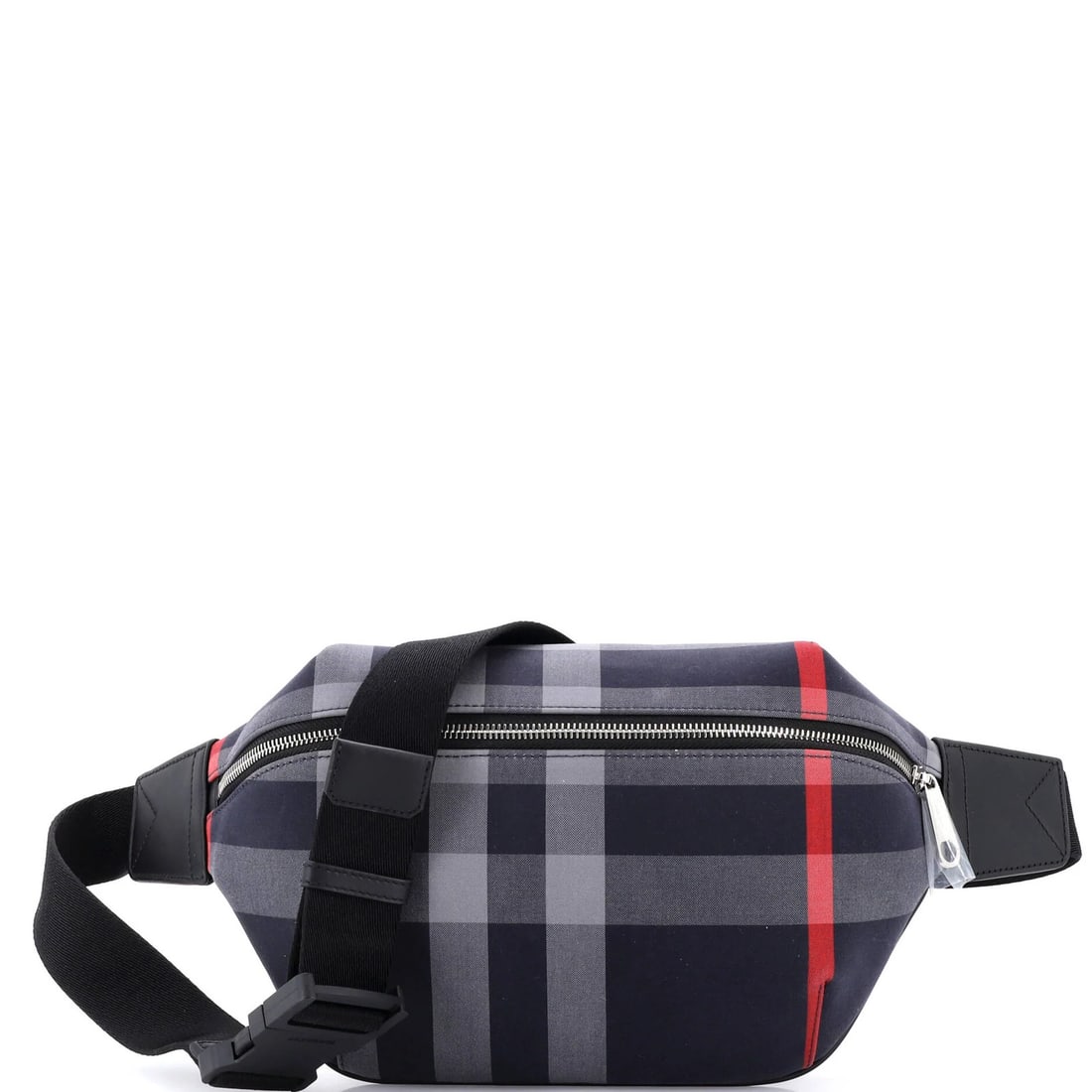 Sonny Burberry Canvas Check Bag Belt House: Sonny Burberry Canvas Check Bag Belt House Canvas check bag belt house from Burberry, featuring scuffs and minor discoloration on the exterior, with silver hardware and black interior. The item