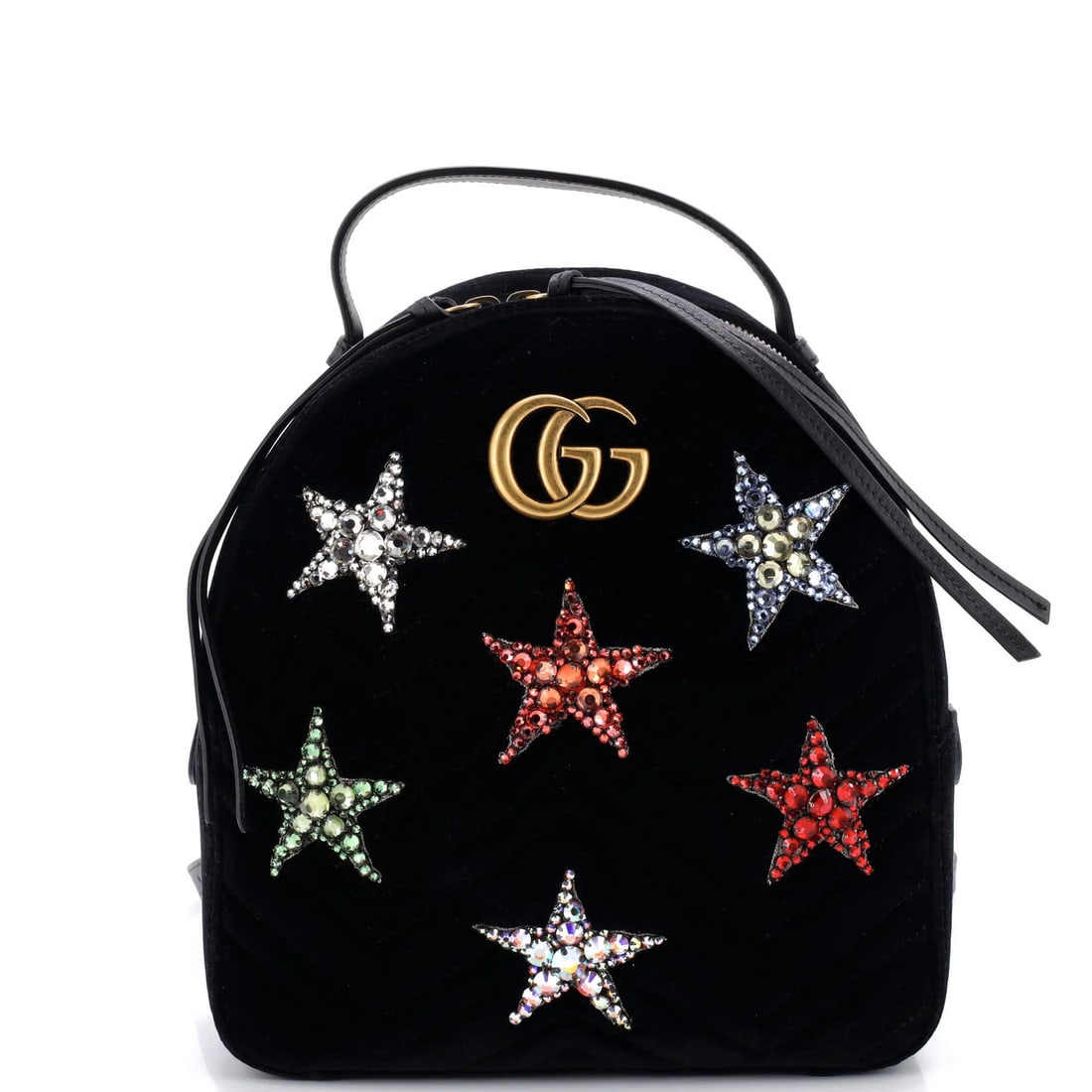 Gucci GG Marmont Backpack Embellished Matelasse Velvet Small (1 of 6)