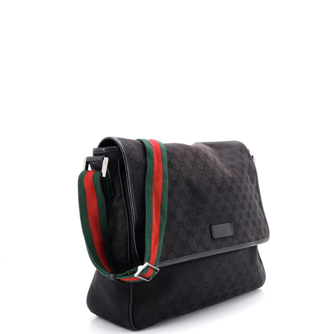 Gucci medium canvas messenger web strap flap - 2