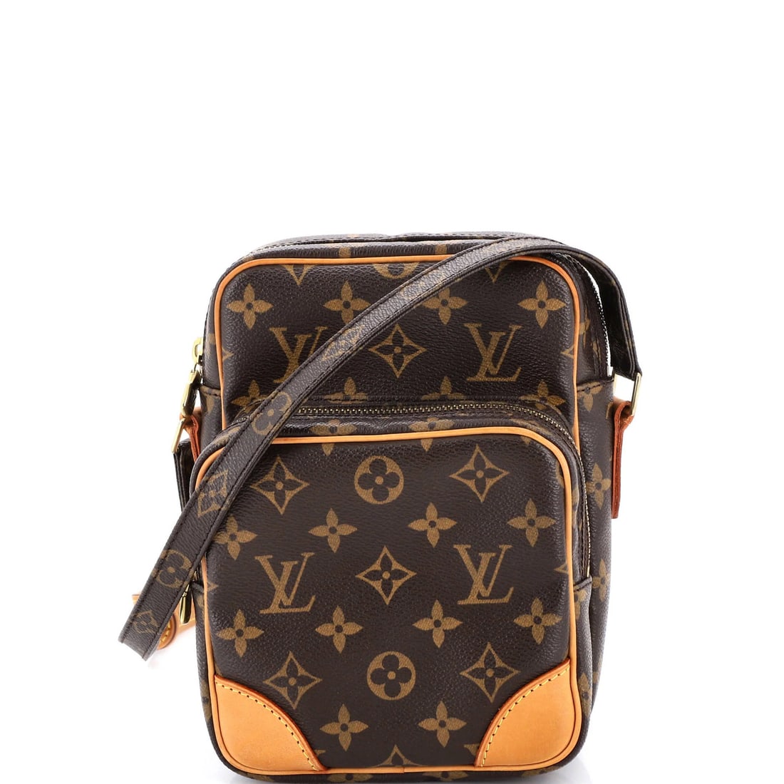 Monogram canvas bag amazone by Louis Vuitton: Monogram canvas bag amazone by Louis Vuitton The Louis Vuitton Monogram Canvas Bag, Amazone, boasts a classic cross-body design with a timeless brown canvas exterior and gold hardware. Measuring 8" x 