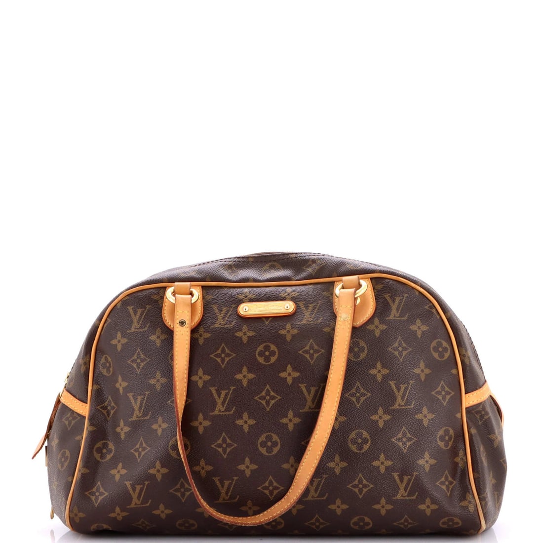 Louis Vuitton Montorgueil Handbag Monogram Canvas GM: Louis Vuitton Montorgueil Handbag Monogram Canvas GM The Louis Vuitton Montorgueil Handbag Monogram Canvas GM boasts a rich, brown canvas exterior with the iconic monogram pattern. With its sturdy