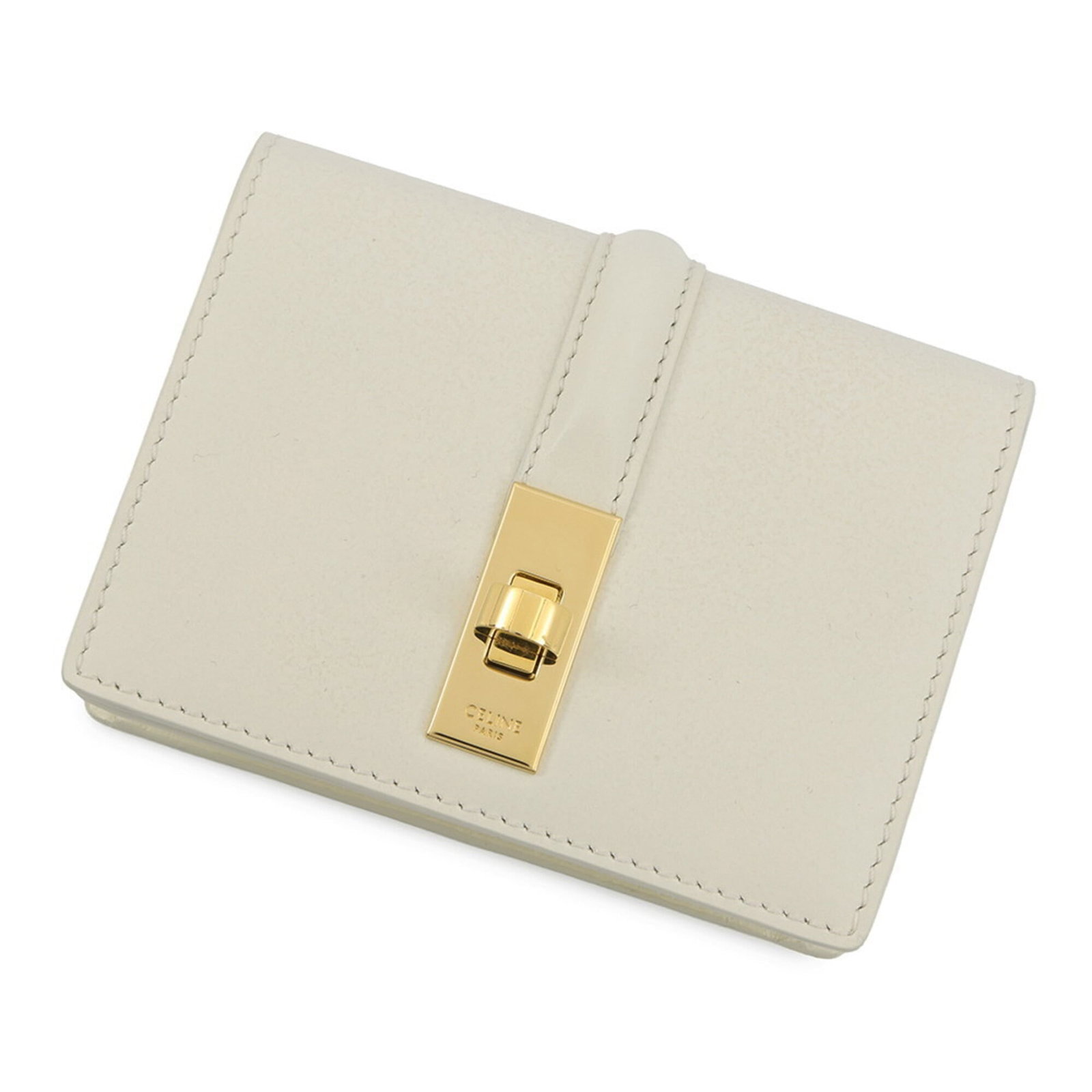 Case Leather Card Celine: Case Leather Card Celine Case Leather Card Celine features high-quality Italian calfskin leather in white, with a classic design and precise measurements at 8cm x 10cm. This stylish card case showcase