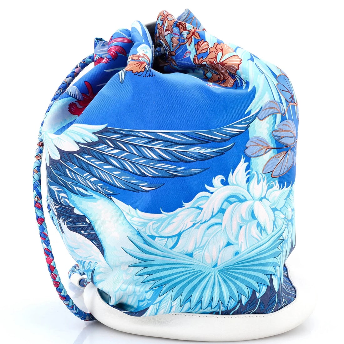 Hermes Soie Cool Handbag Printed Silk and Calfskin Medium (1 of 8)