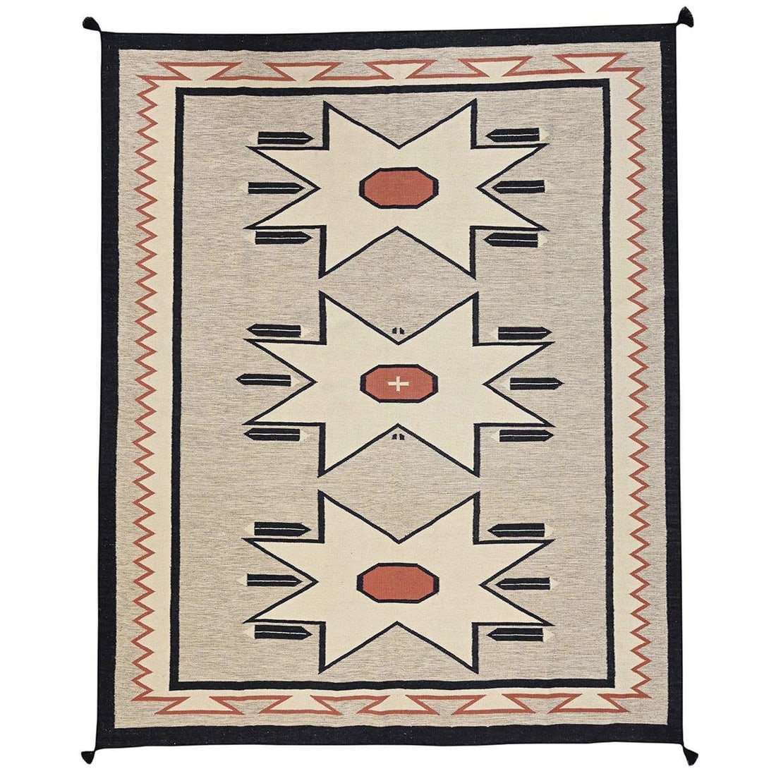 8'5"x9'9" Khaki Brown Southwest Geometric Design Flat Weave Hand Woven Wool: 8'5"x9'9" Khaki Brown Southwest Geometric Design Flat Weave Hand Woven Wool Hand-woven in Afghanistan, this stunning 8'5"x9'9" Khaki Brown Southwest Geometric Design Flat Weave Wool rug boasts a rich,