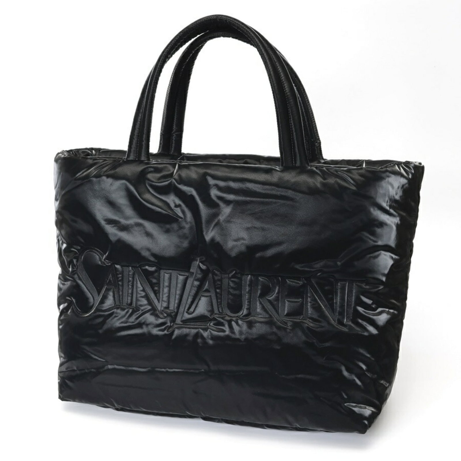 Saint Laurent Nylon Bag Tote: Saint Laurent Nylon Bag Tote Black Saint Laurent Nylon Tote Bag, Italy-made with a sleek 32cm x 42cm x 17cm design. This versatile tote features durable nylon material and a classic black color that s