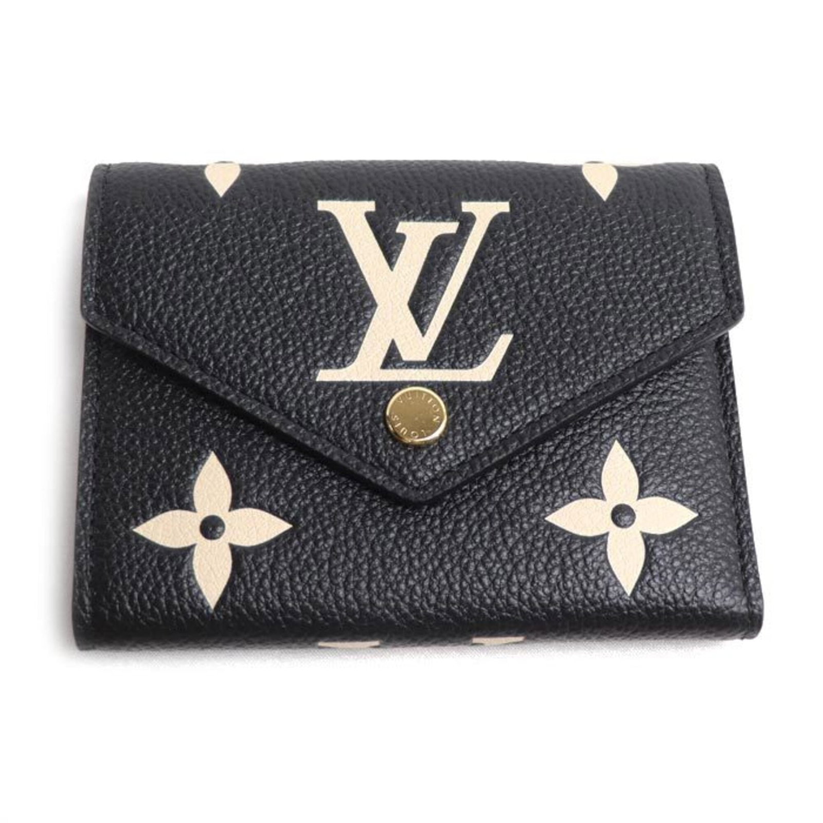 Louis Vuitton Wallet (Tri-Fold) Monogram Empreinte: Louis Vuitton Wallet (Tri-Fold) Monogram Empreinte Monogram Empreinte wallet from Louis Vuitton, crafted with iconic tri-fold design. This black leather wallet features the signature Monogram Empreint