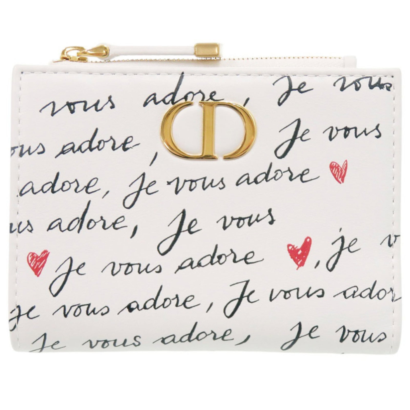 Christian Dior Wallet (Bi-Fold) Leather: Christian Dior Wallet (Bi-Fold) Leather White leather bi-fold wallet from Christian Dior, measuring 9.5cm x 12cm x 2cm. This elegant wallet features high-quality craftsmanship and a classic design tha