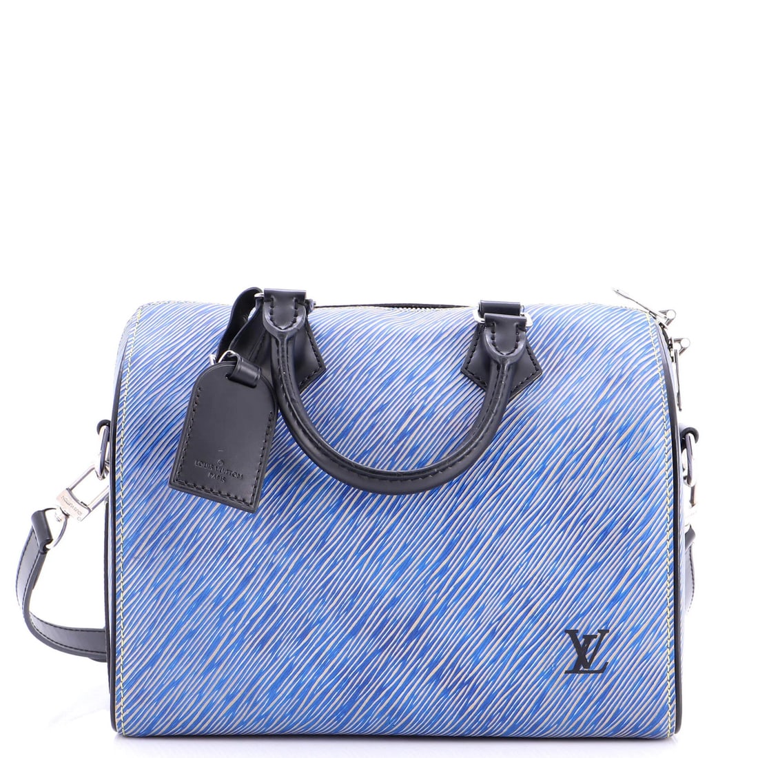 Louis Vuitton Speedy Bandouliere Bag Epi Leather 25: Louis Vuitton Speedy Bandouliere Bag Epi Leather 25 The Louis Vuitton Speedy Bandouliere Bag Epi Leather 25 boasts classic style with a touch of elegance, featuring scuffed and discolorated exterior