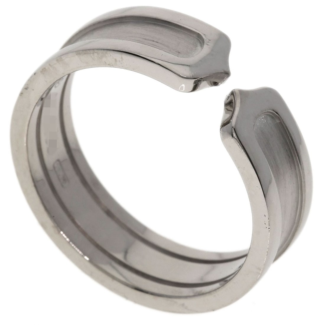K18 White Gold Ring Cartier C2: K18 White Gold Ring Cartier C2 K18 White Gold Cartier C2 Ring for Sale - A stunning silver K18 white gold ring designed by the renowned French luxury brand Cartier. This elegant ring features a