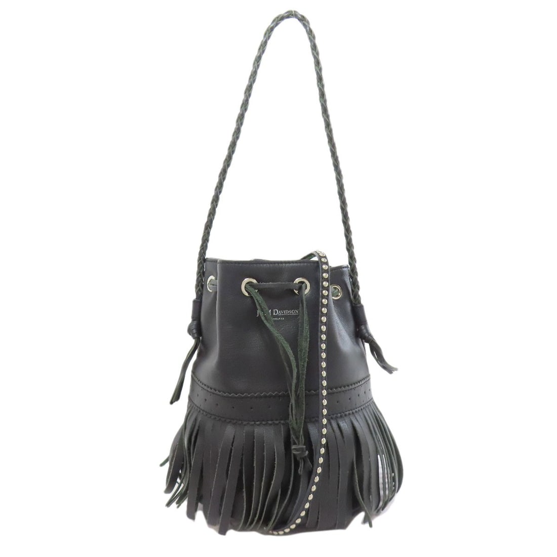 J&M Davidson Fringe Motif 2Way Shoulder Bag Calf: J&M Davidson Fringe Motif 2Way Shoulder Bag Calf Black calf exterior, black interior, and a distinctive fringe motif make this J&M Davidson shoulder bag stand out. The 2-way design allows for