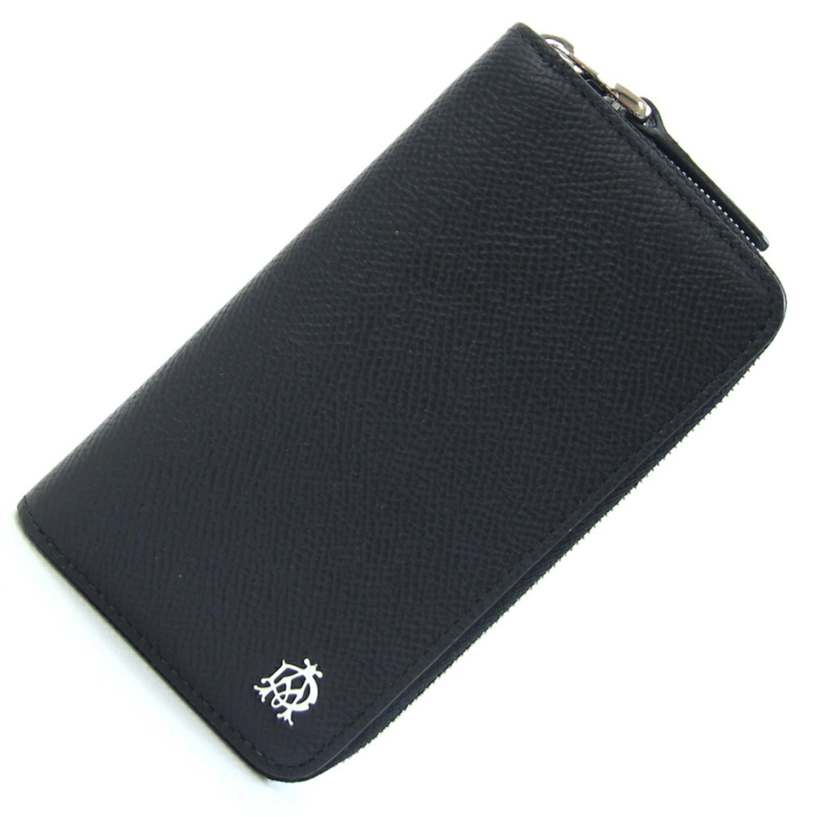 Keycase Leather By Dunhill: Keycase Leather By Dunhill Keycase Leather By Dunhill features a sleek black leather design with six key hooks, measuring 13.5cm x 7.5cm. The item includes a guarantee card and is made from
