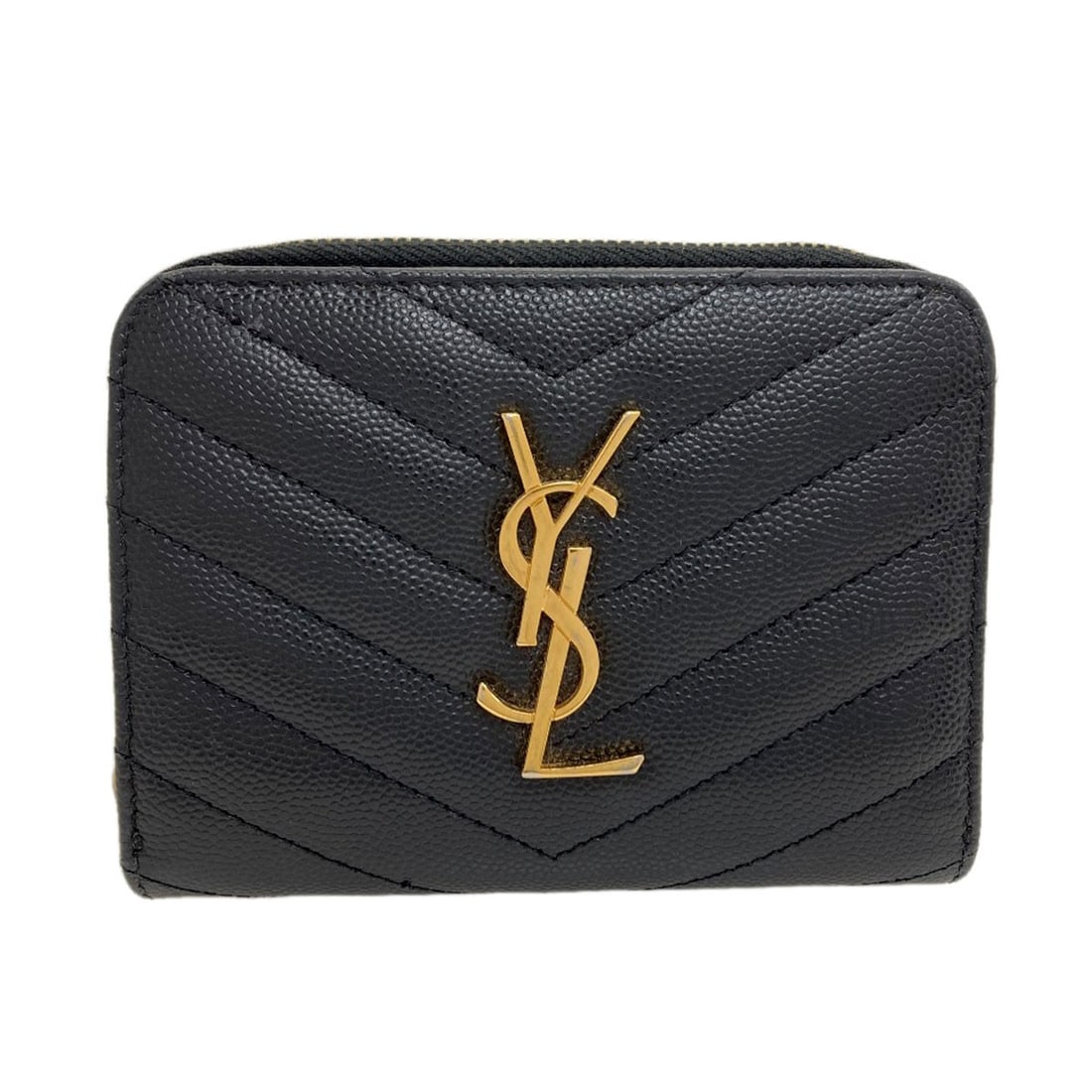 Saint Laurent Yves Cassandra Stitch Wallet Bifold Leather Coin Pocket With (1 of 19)