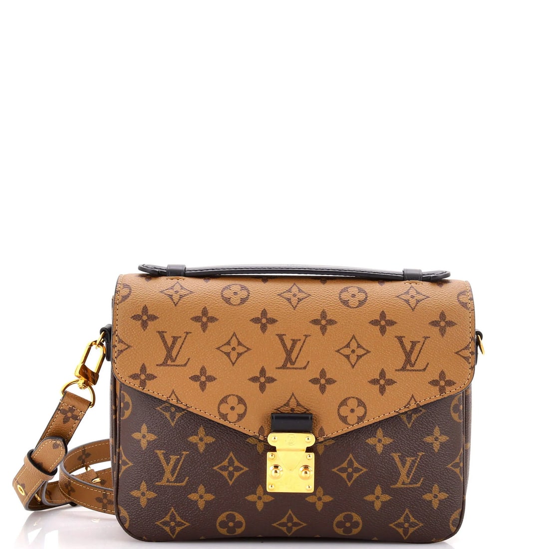 Louis Vuitton Pochette Metis Reverse Monogram Canvas: Louis Vuitton Pochette Metis Reverse Monogram Canvas The Louis Vuitton Pochette Metis Reverse Monogram Canvas offers a stylish and versatile cross body bag. With its brown reverse monogram canvas
