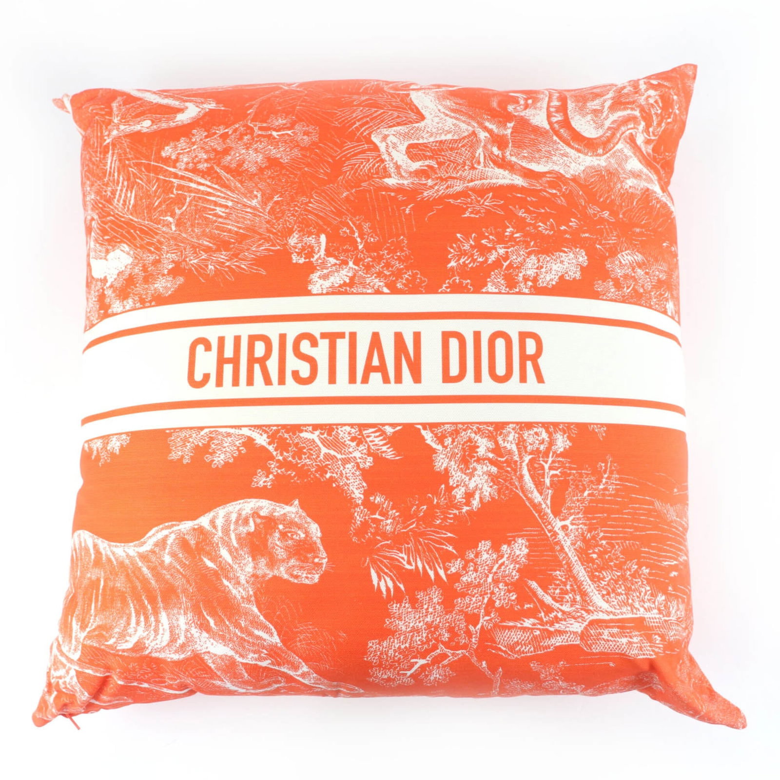 Polyester Acrylic Cushion by Christian Dior: Polyester Acrylic Cushion by Christian Dior The Christian Dior Polyester Acrylic Cushion boasts vibrant orange hues, showcasing the iconic French brand's signature style. Made from a combination of