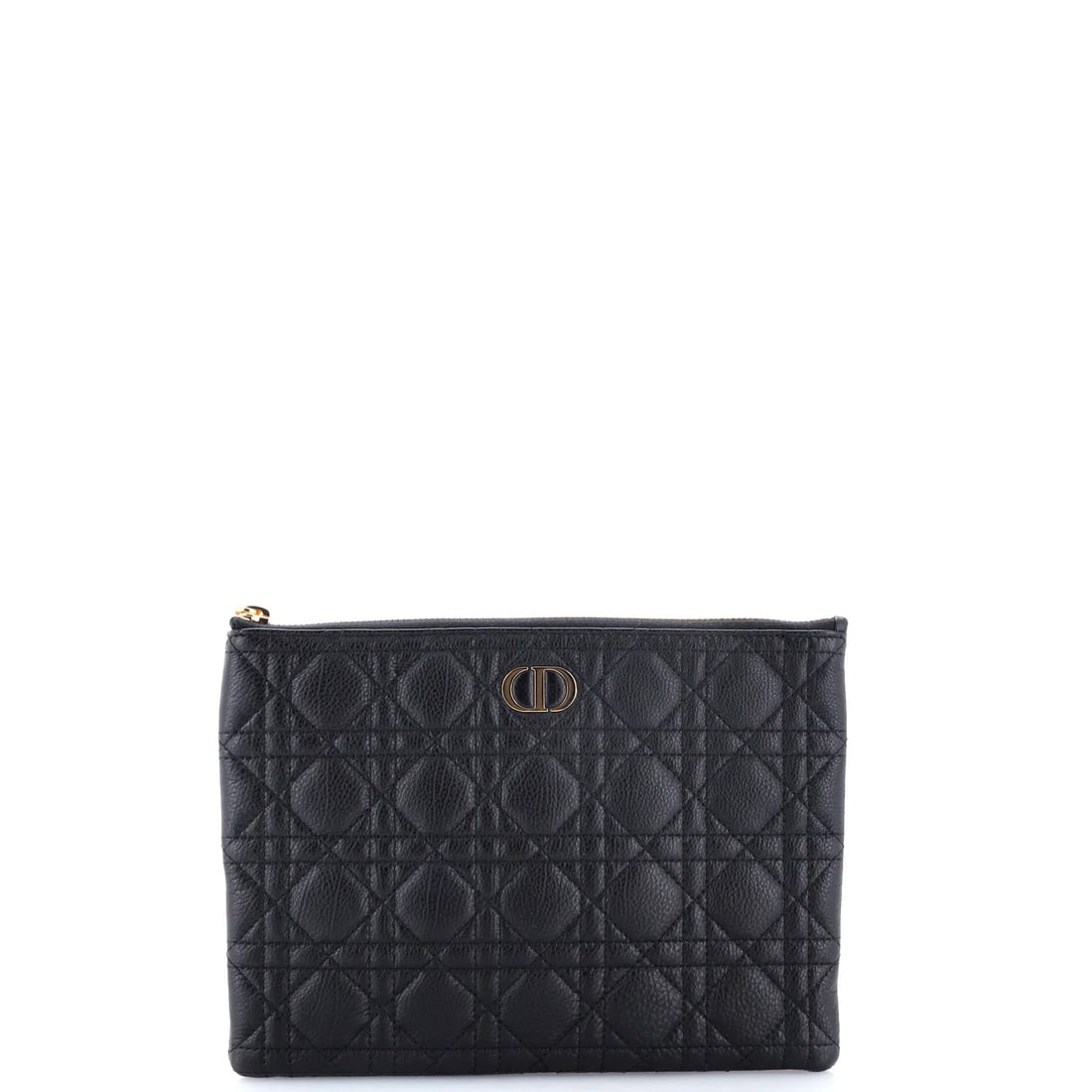 Caro Daily Pouch Cannage Quilt Calfskin Medium by Christian Dior: Caro Daily Pouch Cannage Quilt Calfskin Medium by Christian Dior Caro Daily Pouch Cannage Quilt Calfskin Medium by Christian Dior features a sleek black exterior with gold hardware, while its