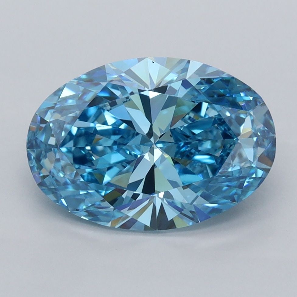 IGI Oval 2.55ct Fancy Vivid Blue VVS1 - Loose Lab Diamond: IGI Oval 2.55ct Fancy Vivid Blue VVS1 - Loose Lab Diamond Item Specifics: Source: This Is A Real Diamond Grown In A Lab Not Mined. Carat: 2.55 Cut: - Color: Fancy Vivid Blue Clarity: VVS1 Polish: EX S