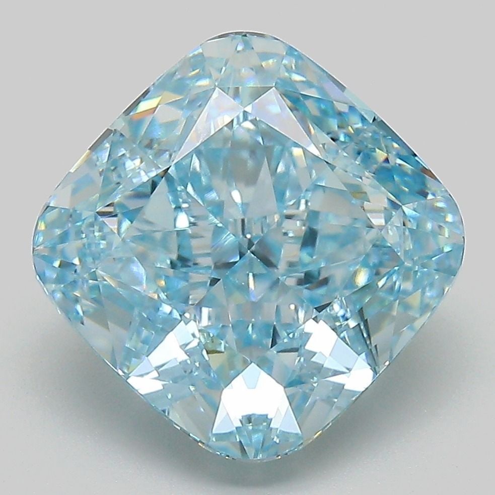 IGI Cushion Modified 6.15ct Fancy Intense Greenish Blue VVS2 - Loose Lab Diamond: IGI Cushion Modified 6.15ct Fancy Intense Greenish Blue VVS2 - Loose Lab Diamond Item Specifics: Source: This Is A Real Diamond Grown In A Lab Not Mined. Carat: 6.15 Cut: - Color: Fancy Intense Greeni