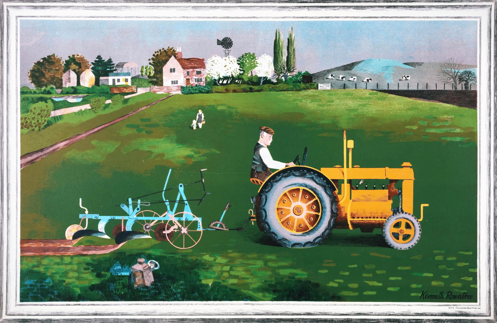 Kenneth Rowntree, Tractor, S.P.3., from School Prints Ltd., Lithograph, 1945: Kenneth Rowntree, Tractor, S.P.3., from School Prints Ltd., Lithograph, 1945 Item Specifics: This exquisite lithograph by Kenneth Rowntree (19151997), titled Tractor, S.P.3., originates from the Schoo