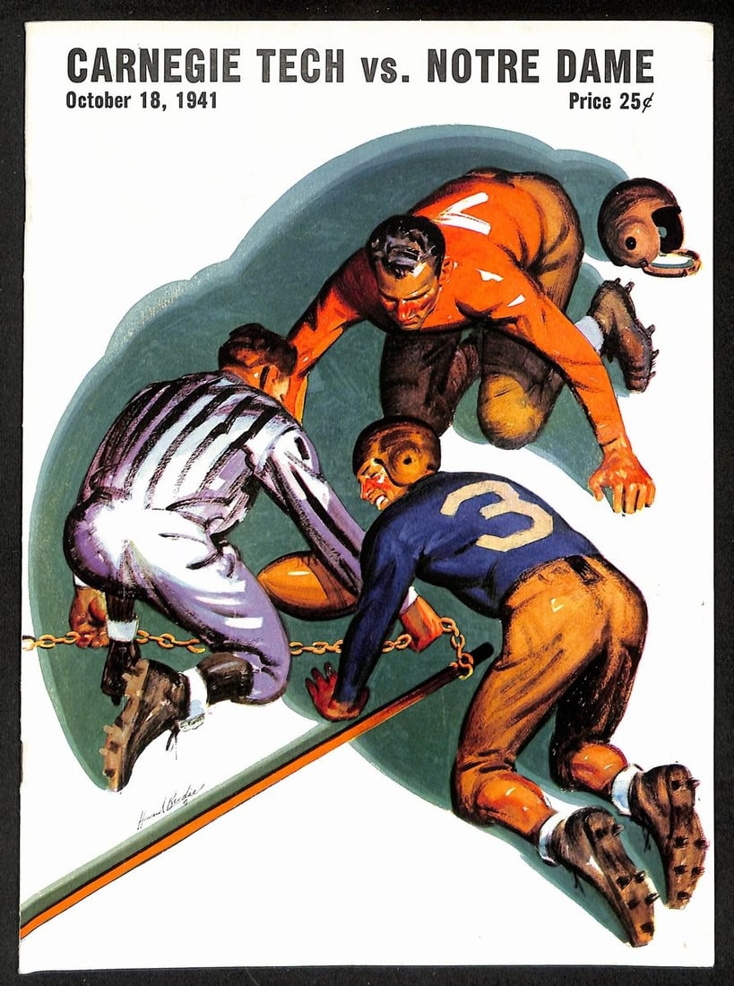 1941 Carnegie Tech vs Notre Dame Vintage College Football Game Program 194612 (1 of 5)