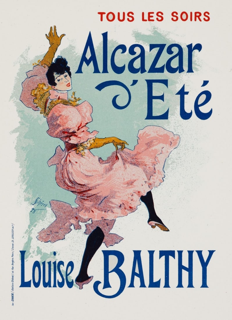 Louise Balthy Alcazar Cheret Dete 1893 Lithograph Les Affiches: Louise Balthy Alcazar Cheret Dete 1893 Lithograph Les Affiches Item Specifics: Artist: CHERET Unit Of Sale: Single Piece Size: Small Date Of Creation: 1897 Framing: Unframed Region Of Origin: Paris