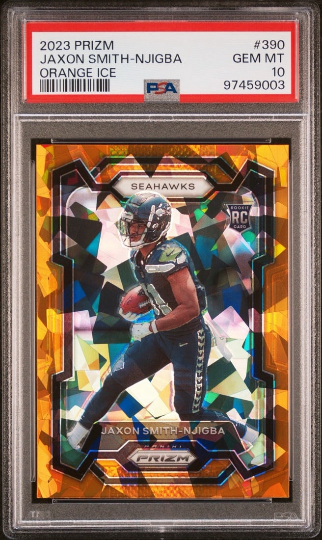 PANINI PRIZM JAXON SMITH NJIGBA 2023 ORANGE ROOKIE #390 ICE (1 of 3)