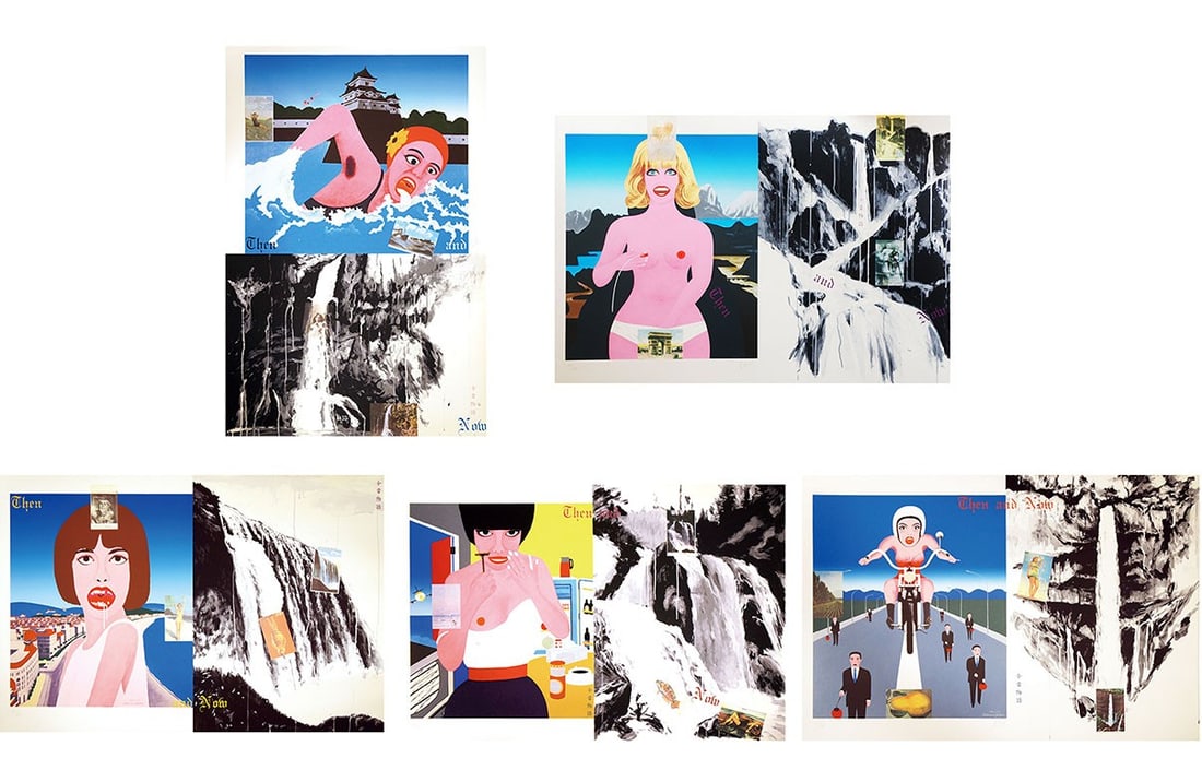 Tadanori Yokoo Konjaku Monogatari Set of 5 Signed Silkscreen Prints 1991 (1 of 6)