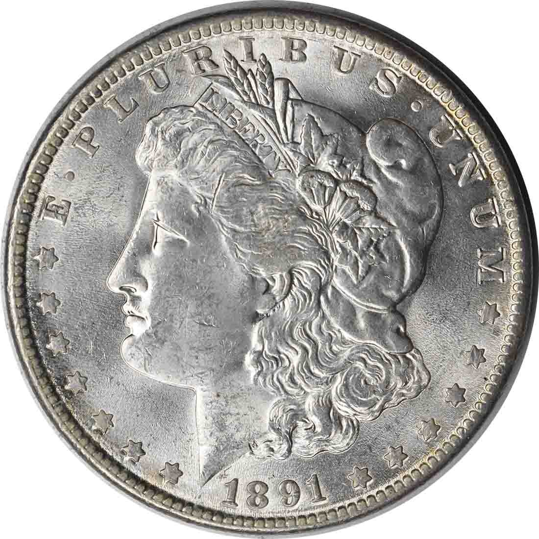 1891 Morgan Silver Dollar Choice BU Uncertified: 1891 Morgan Silver Dollar Choice BU Uncertified The 1891 Morgan Silver Dollar is a stunning example of American numismatics, boasting an Uncirculated grade and Choice designation. This beautifully pre