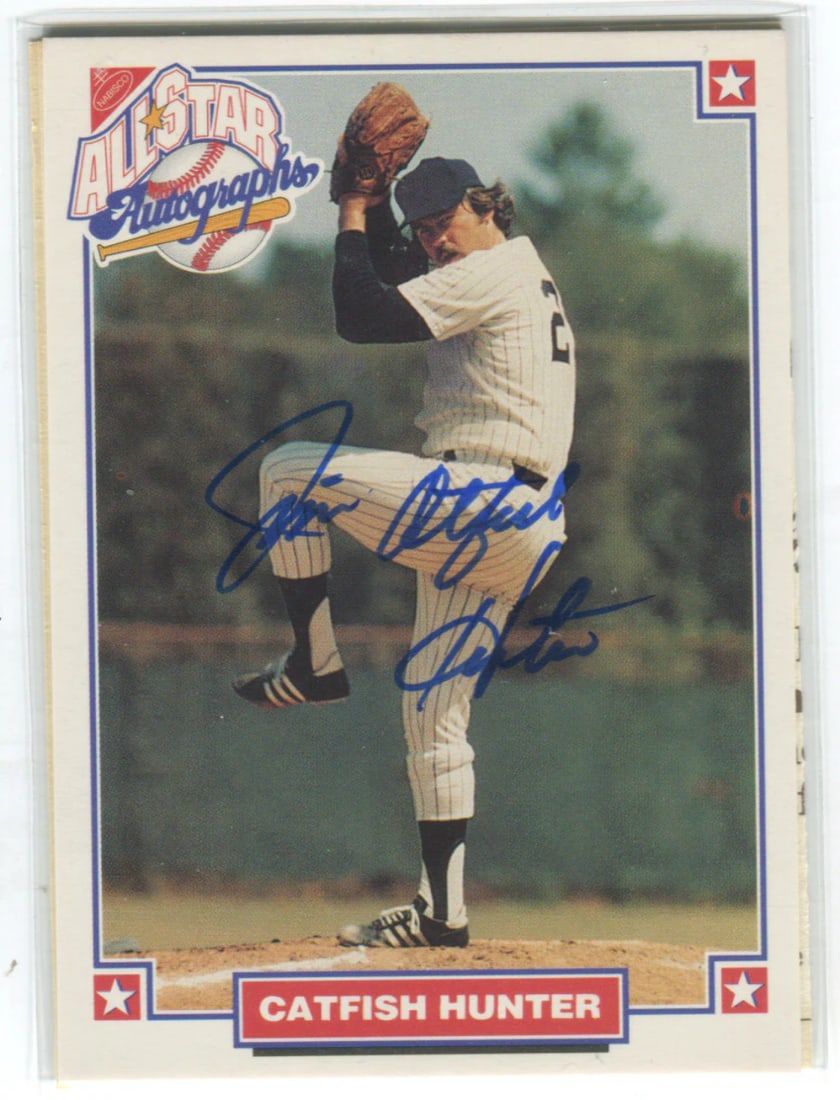 1993 Nabisco All Star Autograph Jim Catfish Hunter Card (1 of 2)