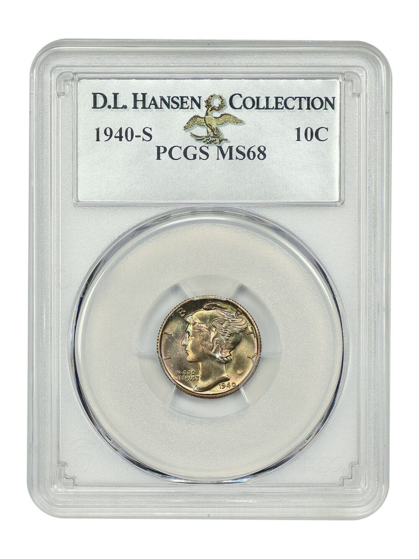 1940-S 10C PCGS MS68: 1940-S 10C PCGS MS68 The 1940-S 10C PCGS MS68 is an uncirculated Mercury Dime with a high grade of 68, certified by the Professional Coin Grading Service (PCGS). This coin features the iconic design o