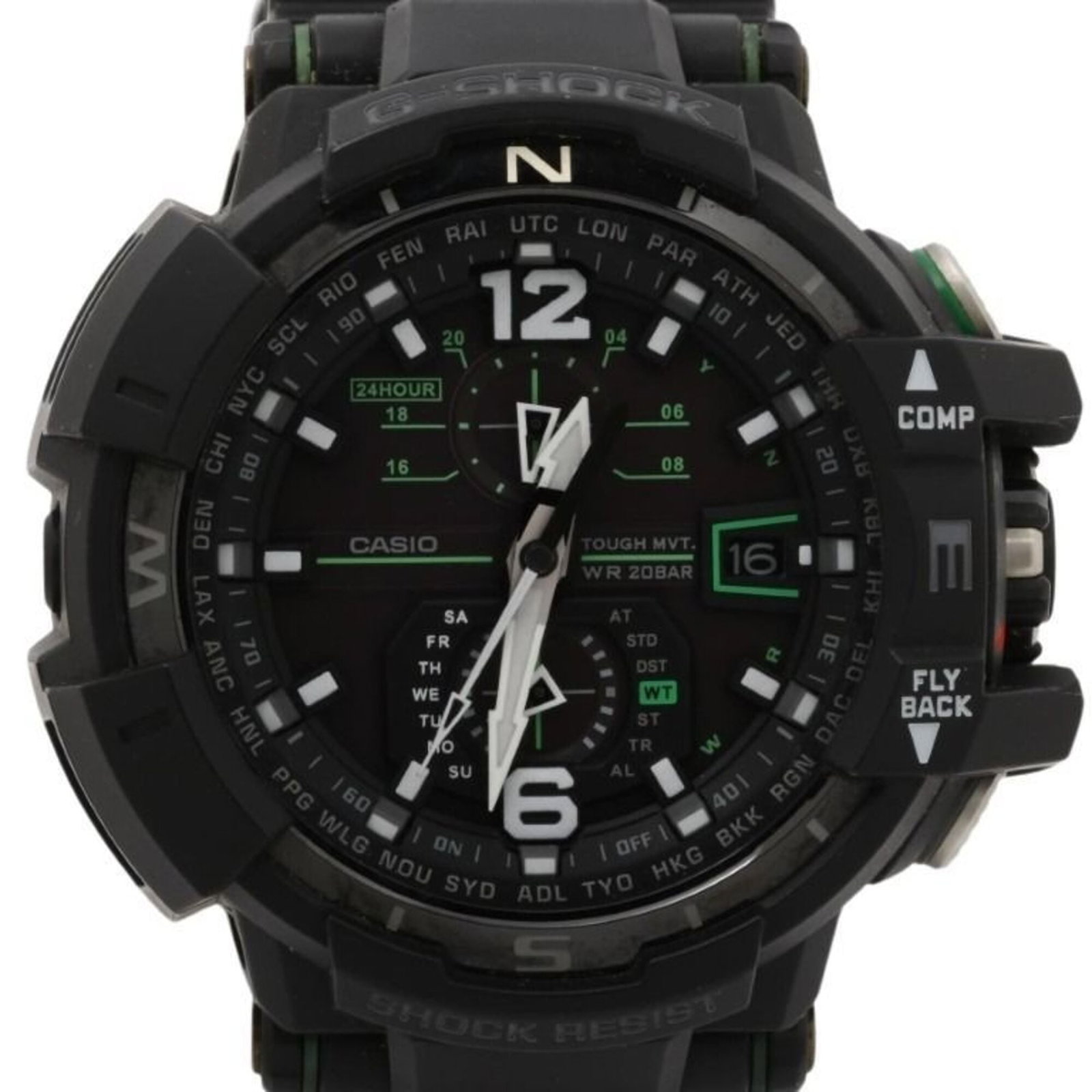 Casio Wristwatch: Casio Wristwatch Casio's GW-A1100-1A3JF wristwatch boasts a sleek black dial and a durable solar-powered movement, making it a reliable timepiece for everyday wear. With its 53.8mm case diameter and a