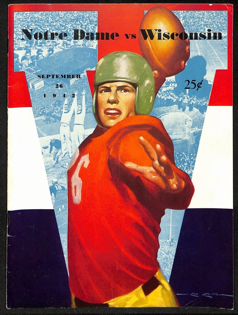 Wisconsin vs Notre Dame Vintage College Football Game Program (1 of 4)