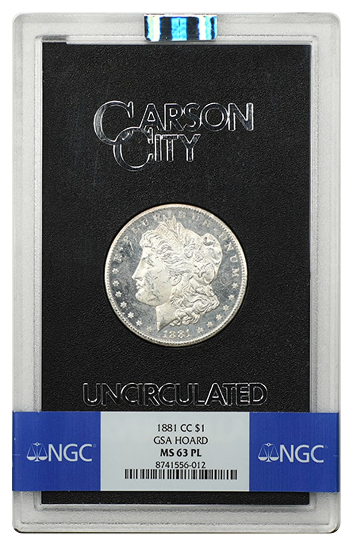GSA: 1881-CC $1 NGC MS63PL - Morgan Dollar - Better CC-Mint Dollar: GSA: 1881-CC $1 NGC MS63PL - Morgan Dollar - Better CC-Mint Dollar 1881-CC $1 Morgan Dollar in MS63PL condition, certified by NGC. This coin showcases the distinctive CC mint mark and features a high 