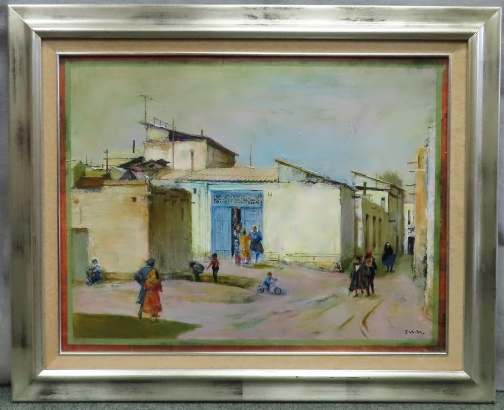 Japanese Oil Painting Canvas Square Modern Kato Sukehachi Bukhara P10 Art: Japanese Oil Painting Canvas Square Modern Kato Sukehachi Bukhara P10 Art Item Specifics: Artist: Sukehachi Kato Subject: Square in Bukhara Material: Oil on Canvas Style: Japanese Size: 53 x 65 cm Yea