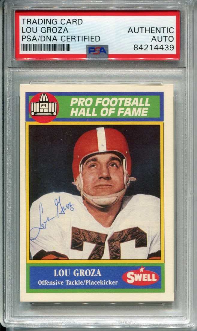 Lou Groza Autographed 1990 Swell Card #86 (PSA) (1 of 1)
