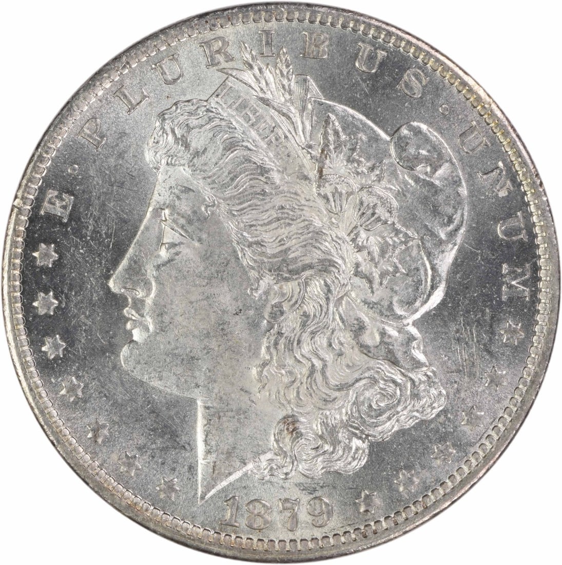 Silver Dollar Morgan Choice BU Uncertified 1879: Silver Dollar Morgan Choice BU Uncertified 1879 The 1879 Silver Dollar Morgan Choice BU Uncertified coin boasts an impressive MS63 grade, showcasing its exceptional condition. Made from 90% silver and